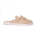 Sabot Donna in Camoscio Beige – Suola Bianca