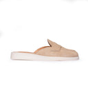 Sabot Donna in Camoscio Beige – Suola Bianca