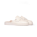 Sabot Donna in Vera Pelle Bianco Latte – Suola Bianca