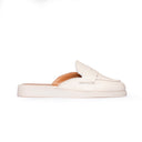 Sabot Donna in Vera Pelle Bianco Latte – Suola Bianca