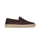 Slip-on Uomo in Camoscio Marrone Scuro – Suola Beige