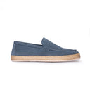 Mocassino Uomo in Camoscio Azzurro – Suola in Corda Naturale