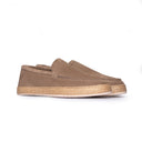 Mocassino Uomo in Camoscio Beige – Suola in Corda Naturale