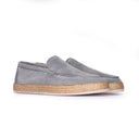 Mocassino Uomo in Camoscio grigio chiaro – Suola in Corda Naturale