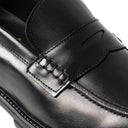 Mocassino ADRIANO Vitello Nero con Suola Roccia Uomo