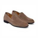 Mocassino AMALFI in Camoscio Taupe con Suola in Gomma Uomo