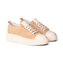 Sneakers ATTILA in Camoscio Beige con Suola "VI" Panna Uomo