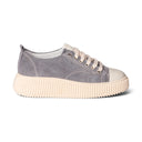 Sneakers ATTILA in Camoscio Grigio con Suola "VI" Panna Uomo