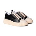Sneakers ATTILA in Vitello Nero con Suola "VI" Panna Uomo