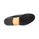 Derby AUGUSTO Abrasivato Nero con Suola in Cuoio con Mezza Piantina Uomo