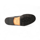 Derby AUGUSTO Vitello Nero con Suola in Cuoio con Mezza Piantina Uomo