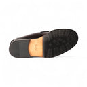 Mocassino AURELIO Abrasivato Bordeaux con Suola in Cuoio con Mezza Piantina Uomo