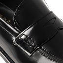 Mocassino AURELIO Abrasivato Nero con Suola in Cuoio con Mezza Piantina Uomo