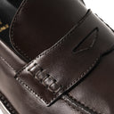 Mocassino AURELIO Vitello Testa di Moro con Suola in Cuoio con Mezza Piantina Uomo