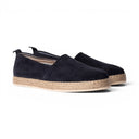 Pantofola BAHAMAS in Camoscio Blu con Suola in Corda Intrecciata Uomo