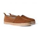 Pantofola BAHAMAS in Camoscio Cuoio con Suola in Corda Intrecciata Uomo