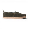 Pantofola BAHAMAS in Camoscio Verde con Suola in Corda Intrecciata Uomo