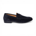 Mocassino BARCELLONA in Camoscio Blu con Suola in Cuoio Cucita Blake Uomo