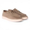 Scarpa CAPRI in Camoscio Taupe con Suola BA Panna Uomo