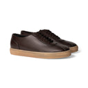 Sneaker CLAUDIO Pelle Bottolata Testa di Moro con Suola Ambra Uomo