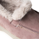 Mocassino CLEOPATRA in Camoscio Rosa Glicine con Suola Trasparente Donna
