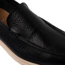 Mocassino CUBA in Vitello Bottolato Nero con Suola Extralight Cucita Uomo