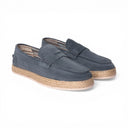 Mocassino DUBAI in Camoscio Jeans con Suola in Corda Intrecciata Uomo