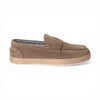 Mocassino DUBAI in Camoscio Taupe con Suola in Corda Intrecciata Uomo