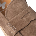 Mocassino DUBAI in Camoscio Taupe con Suola in Corda Intrecciata Uomo