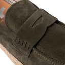 Mocassino DUBAI in Camoscio Verde con Suola in Corda Intrecciata Uomo