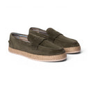 Mocassino DUBAI in Camoscio Verde con Suola in Corda Intrecciata Uomo
