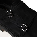 Monk FAUSTO in Suede Blu con Suola Crep Nera Uomo