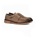 Monk FAUSTO Suede Taupe con Suola Crep Taupe Uomo