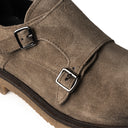 Monk FAUSTO Suede Taupe con Suola Crep Taupe Uomo
