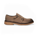 Monk FAUSTO Suede Taupe con Suola Crep Taupe Uomo