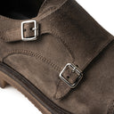 Monk FLAMINIO Suede Taupe con Suola Crep in Taupe Uomo