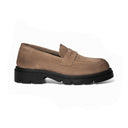 Mocassino FLAVIA in Suede Taupe con Suola Light Donna