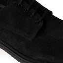 Derby GIULIANO Suede Blu con Suola Crep Nera Uomo