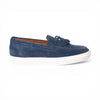 Mocassino LAGOS in Camoscio Jeans con Nappine e Suola FI Bianca Uomo