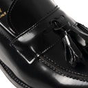 Mocassino LUCIO Abrasivato Nero con Suola in Cuoio con Mezza Piantina Uomo