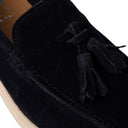 Mocassino MALLORCA in Camoscio Blu con Nappine e Suola Extralight Cucita Uomo
