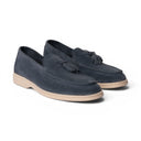 Mocassino MALLORCA in Camoscio Jeans con Nappine e Suola Extralight Cucita Uomo