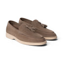 Mocassino MALLORCA in Camoscio Taupe con Nappine e Suola Extralight Cucita Uomo