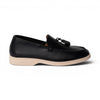 Mocassino MALLORCA in Vitello Bottolato Nero con Nappine e Suola Extralight Cucita Uomo