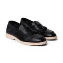 Mocassino MALLORCA in Vitello Bottolato Nero con Nappine e Suola Extralight Cucita Uomo