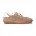 Sneaker MARBELLA in Camoscio Taupe con Riporto Bianco e Suola FI Ambra "S" Uomo