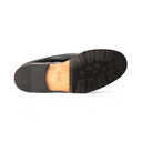 Monk MARCO Abrasivato Nero con Suola in Cuoio con Mezza Piantina Uomo