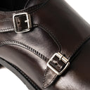 Monk MARCO Vitello Testa di Moro con Suola in Cuoio con Mezza Piantina Uomo