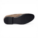 Mocassino MARRAKECH in Camoscio Taupe con Nappine e Suola in Gomma Uomo