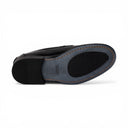 Mocassino MYKONOS in Abrasivato Blu con Suola in Cuoio Cucita Blake Uomo